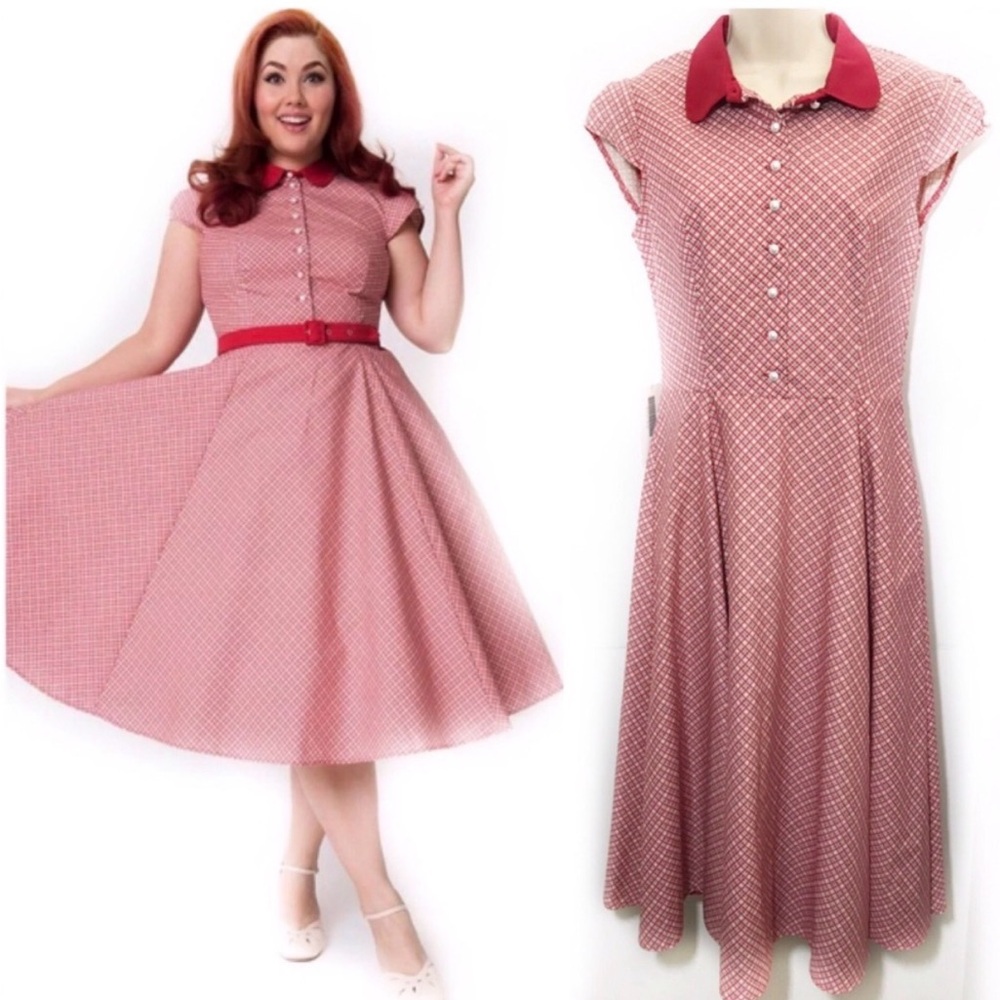 Miss Candyfloss Tartan Plaid Retro‎ Swing Dress  Preppy Fit Flare Scilla